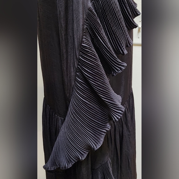 Anthropologie dRA Los Angeles Salinas Black Pleated Ruffle Mini Dress - Picture 5 of 10